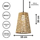 Luminária Teto Tipo Pendente Gama Mdf - Completa - Cor: Preta