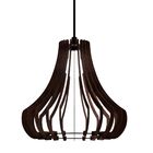 Luminária Teto Tipo Pendente Gancho Mdf Completa - Marrom