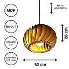 Luminária Teto Tipo Pendente Gérbera Mdf - Completa - Cor: Ma