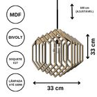 Luminária Teto Tipo Pendente Hexagonal Mdf - Completa - Cor: