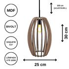 Luminária Teto Tipo Pendente Imperial Mdf - Completa - Cor: P