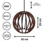 Luminária Teto Tipo Pendente Jabulani Mdf - Completa - Cor: M