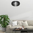 Luminária Teto Tipo Pendente Júpiter Mdf - Completa - Preta