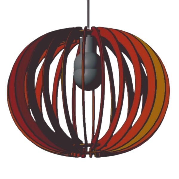 Luminária Teto Tipo Pendente Lua Cheia Mdf - Completa - Cor: