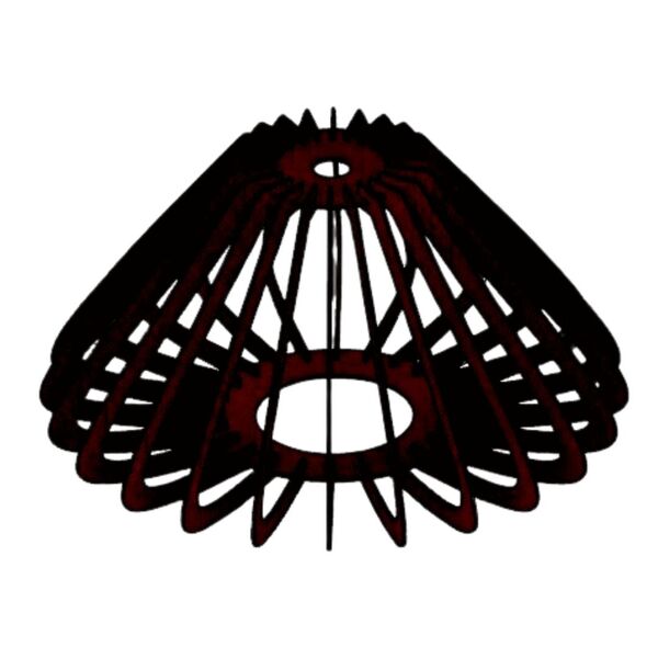 Luminária Teto Tipo Pendente Macau Mdf Completa - Preta