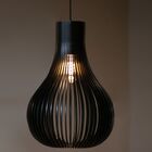 Luminária Teto Tipo Pendente Madri Mdf Completa - Preta