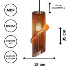 Luminária Teto Tipo Pendente Maia Mdf - Completa - Cor: Preta