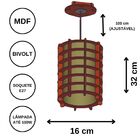 Luminária Teto Tipo Pendente Malásia Mdf - Completa