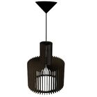 Luminária Teto Tipo Pendente Moscou Mdf Completa - Preta