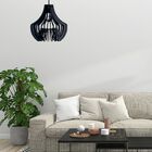 Luminária Teto Tipo Pendente Oásis Mdf - Completa - Cor: Preta