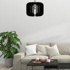 Luminária Teto Tipo Pendente Padua Mdf - Completa - Cor: Preta