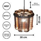 Luminária Teto Tipo Pendente Pandora Mdf - Completa