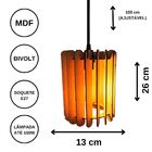 Luminária Teto Tipo Pendente Quito Mdf - Completa - Cor: Preta