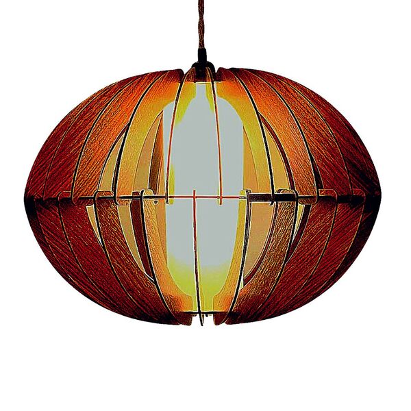 Luminária Teto Tipo Pendente Samara Mdf - Completa - Cor: Mar