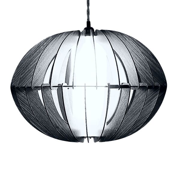 Luminária Teto Tipo Pendente Samara Mdf - Completa - Cor: Pre