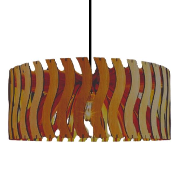 Luminária Teto Tipo Pendente Senna Mdf - Completa - Onda - Co