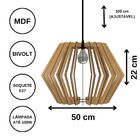 Luminária Teto Tipo Pendente Sidney Mdf - Completa - Cor: Mar