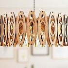 Luminária Teto Tipo Pendente Topázio Mdf - Completa - 02 Bolas