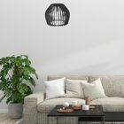 Luminária Teto Tipo Pendente Troia Mdf - Completa - Preta