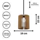 Luminária Teto Tipo Pendente Turmalina Mdf - Completa - Cor: