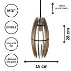 Luminária Teto Tipo Pendente Turquesa Mdf - Completa