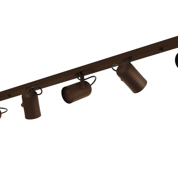 Luminária Teto Trilho 5 Spots Direcionáveis Marrom 1275