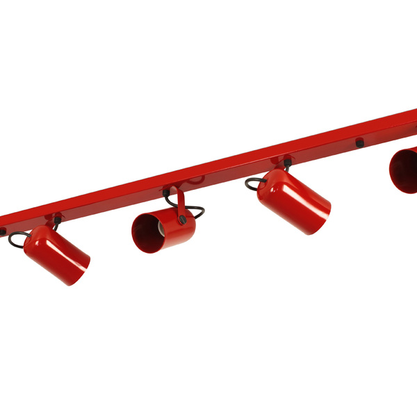 Luminária Teto Trilho 5 Spots Direcionáveis Vermelho 1275