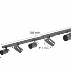 Luminária Teto Trilho 5 Spots Direcionáveis Vermelho 1275