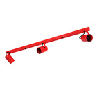 Luminária Teto Trilho Sobrepor 3 Spot Direcionável Vermelho