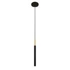 Luminária Teto Tubo Pendente Cama Quarto Preto Dourado 40cm
