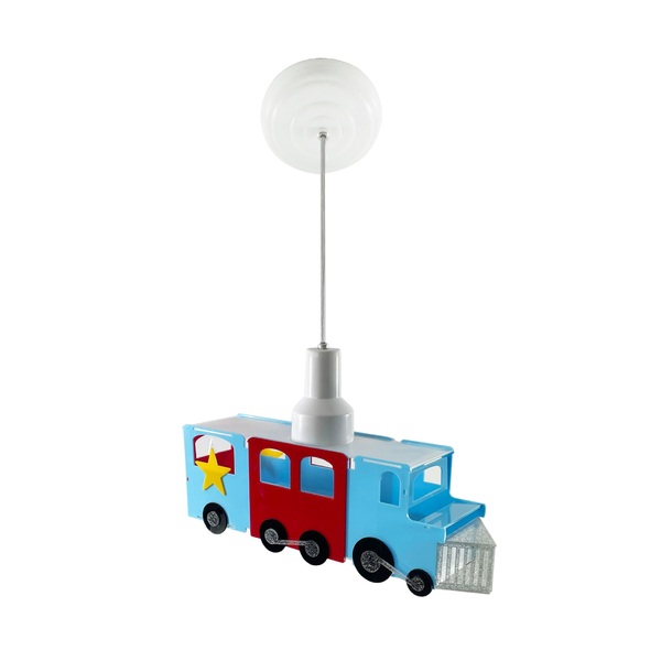 Luminária Trenzinho Azul Pendente Quarto Infantil Menino