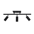 Luminaria Trilho Com 3 Spots Preto Fosco