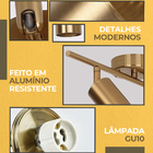 Luminária Tripla De Led Spot P/ Teto Gold + 3x Lâmpadas Gu10
