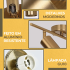 Luminária Tripla De Led Spot P/ Teto Gold + 3x Lâmpadas Gu10