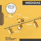 Luminária Tripla Led Spot P/ Teto Gu10 Gold Luxo Iluminação