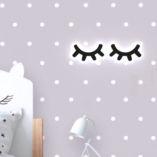 Luminárias Cílios Unicórnio Em Mdf Led  30 Cm Led Branco