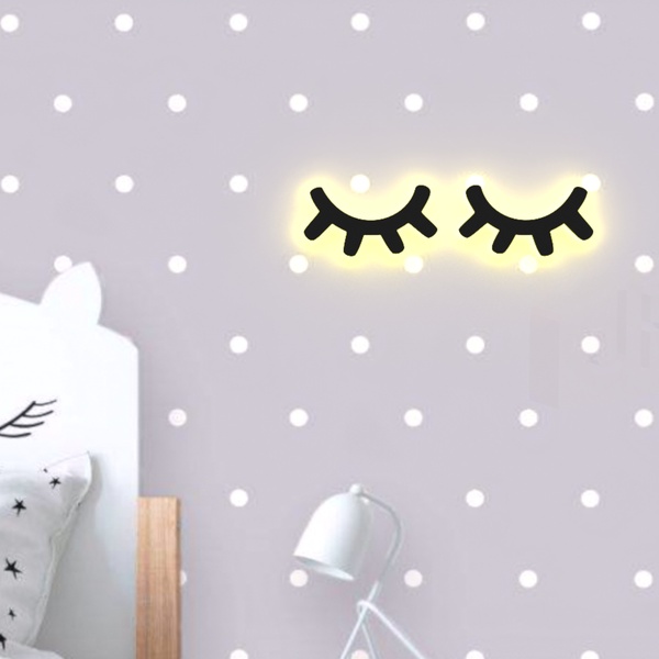 Luminárias Cílios Unicórnio Em Mdf Led  30 Cm Led Branco Quen