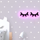 Luminárias Cílios Unicórnio Em Mdf Led  42 Cm Rosa