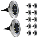 Luminarias Solar Espeto 8 Leds Jardim Branco Quente 12 Und Es