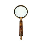 Lupa De Aumento Decorativa Bronze Com Cabo Em Resina Marrom 2