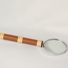 Lupa De Aumento Decorativa Cabo Em Recouro Caramelo Detalhes