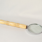 Lupa De Aumento Decorativa Cabo Natural Com Detalhe Em Recour