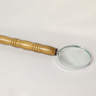 Lupa De Aumento Decorativa Cabo Nogueira Com Detalhe Em Recou