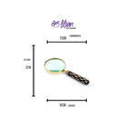 Lupa De Aumento Luxo Indiana Preto E Branco 10cm Pmi0006