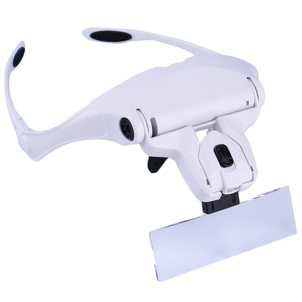 Lupa De Cabeça Óculos 5 Lentes E Luz Led