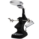 Lupa De Mesa  Bancada Com Garras E Iluminação Led Usb Preto