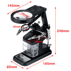 Lupa De Mesa Bancada 16 Leds Com Garras Suporte Ferro Solda 3