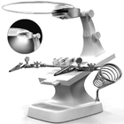 Lupa De Mesa Bancada Com Garras E Iluminação Led Usb Branco