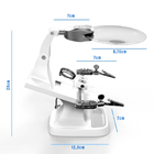 Lupa De Mesa Bancada Com Garras E Iluminação Led Usb Branco