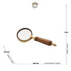 Lupa Decorativa Metal Madeira Dourada 26x10x2cm Rojemac